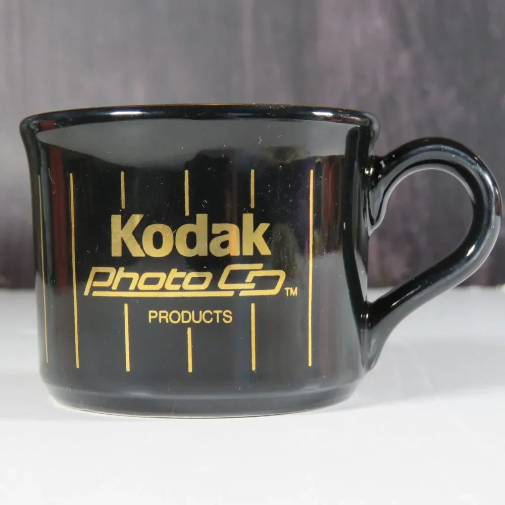 Kodak Photo Co. Paper Clip Holder Small Mug Cup Gold Black RARE Advertisement